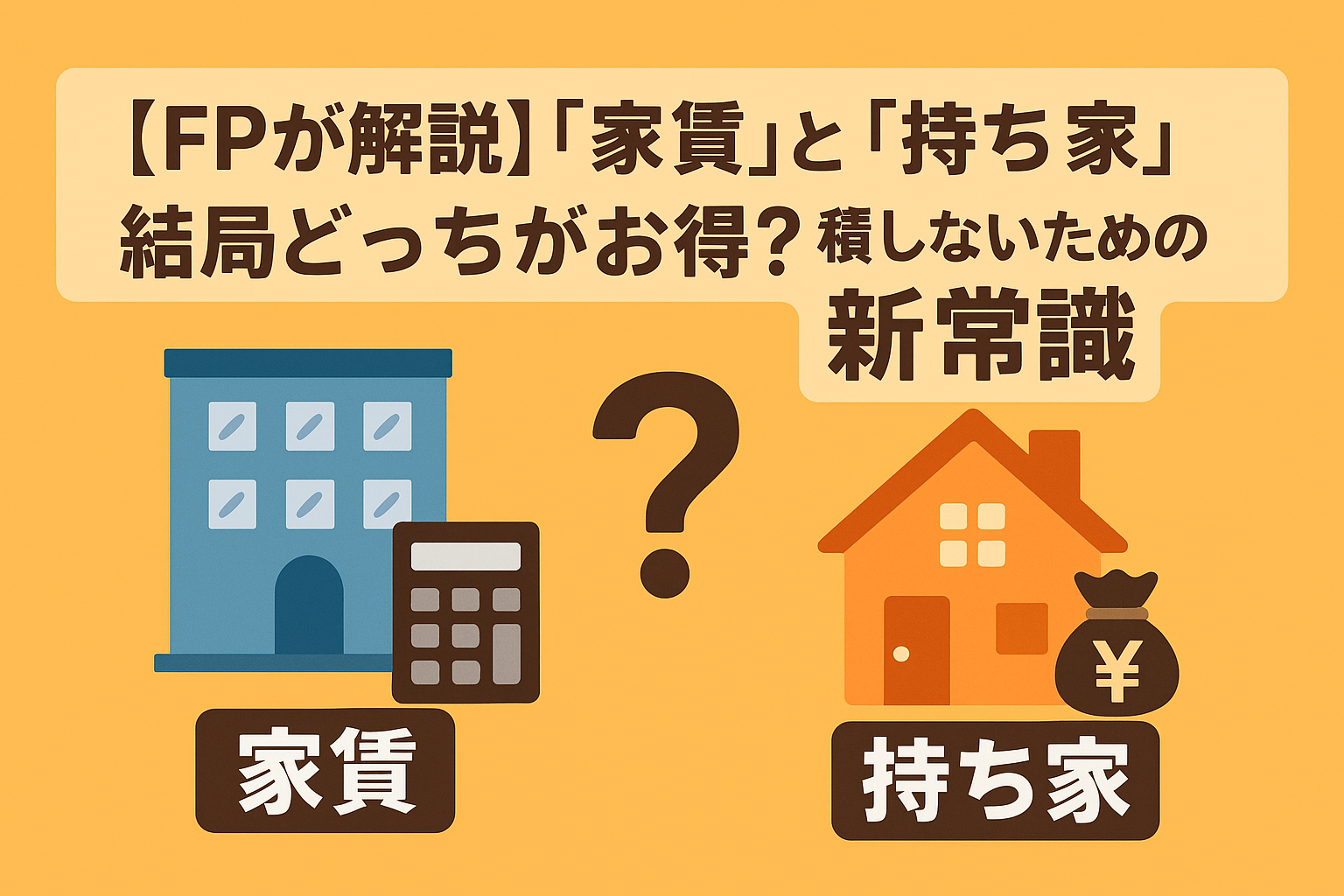【FPが解説】「家賃」と「持ち家」、結局どっちがお得？損しないための新常識