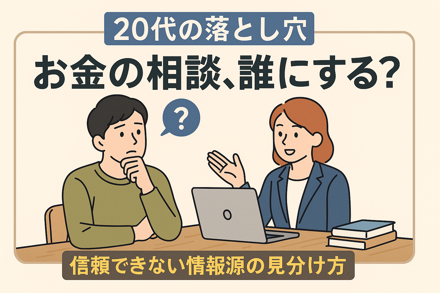 【20代の落とし穴】「お金の相談、誰にする?」信頼できない情報源の見分け方