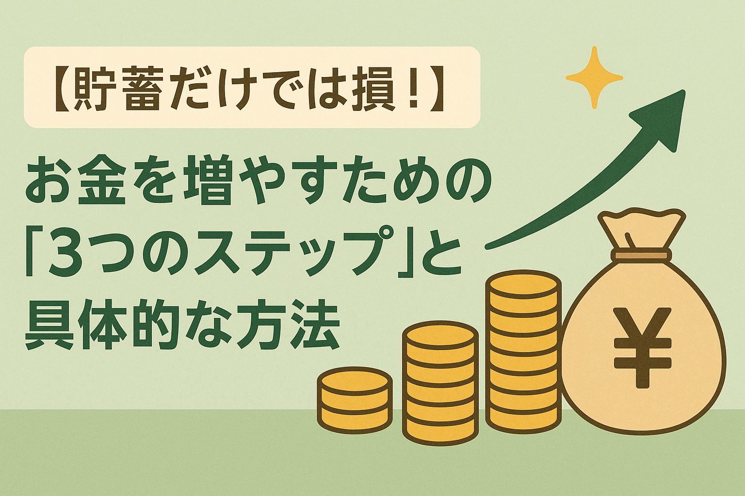 【貯蓄だけでは損!】お金を増やすための「3つのステップ」と具体的な方法