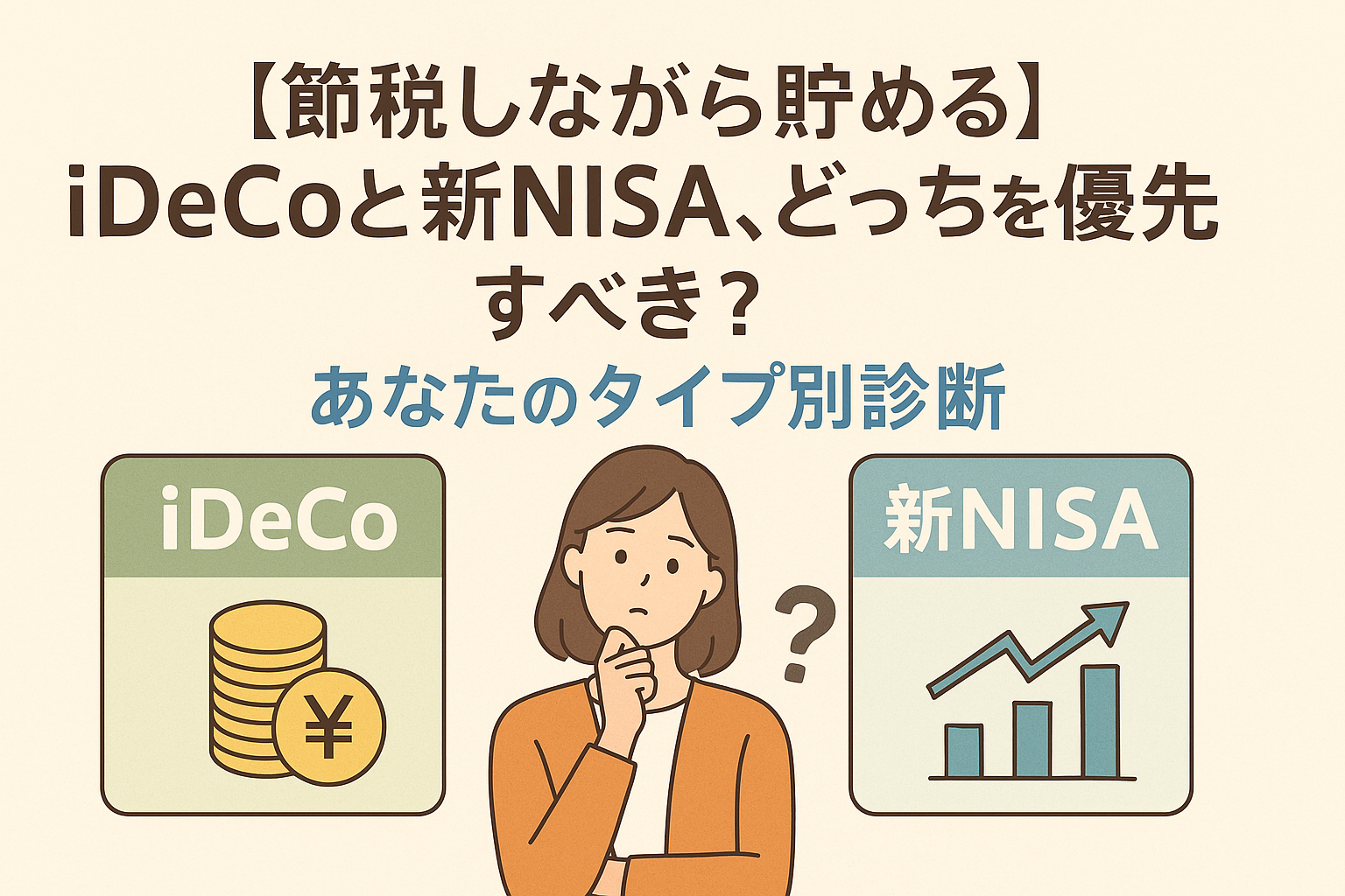 【節税しながら貯める】iDeCoと新NISA、どっちを優先すべき?あなたのタイプ別診断